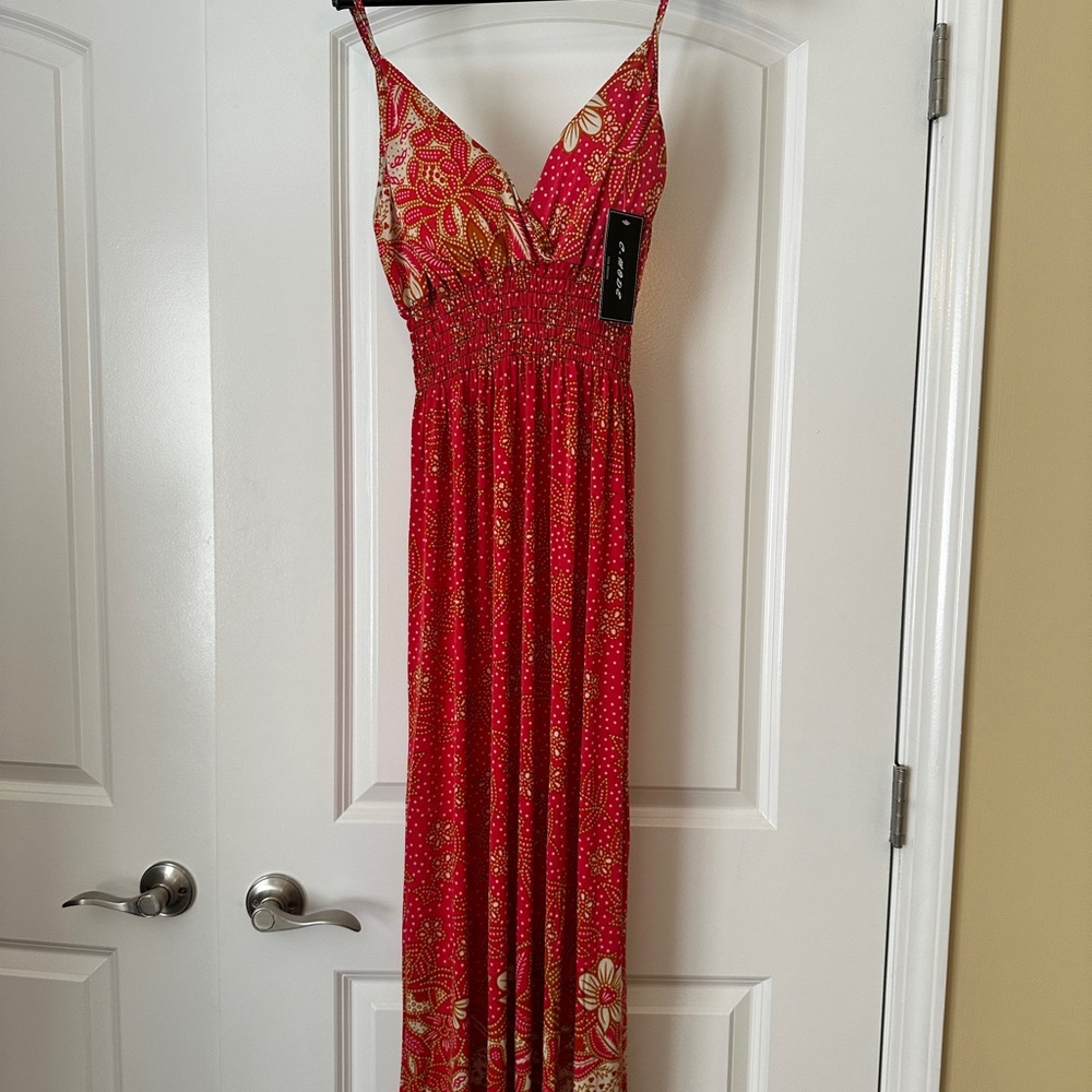 NWT- Floral Pink Maxi Dress